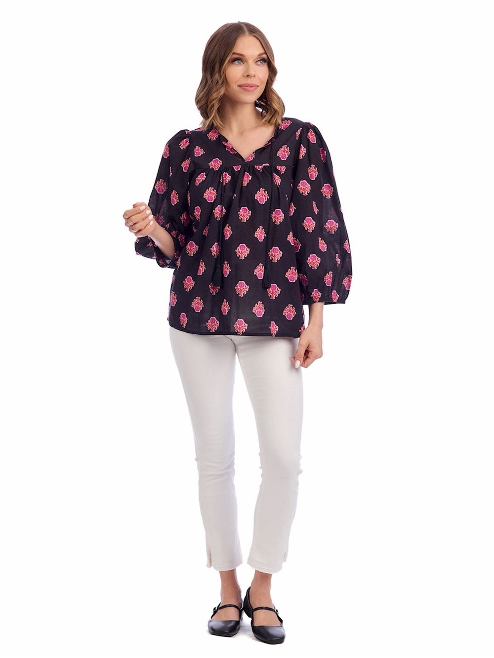 Mud Pie Martie Balloon Sleeve Top - Small